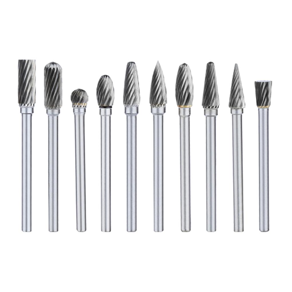 

10 Pieces Grinding Rotary Burr File Metal Industrial Factory Woodworking Milling Slicer Replacement Hand Engraving Tool