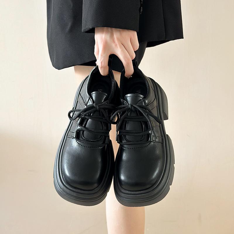 Polished Thick-soled Spring New Girls Versatile Mary Jane Small Leather Shoes
