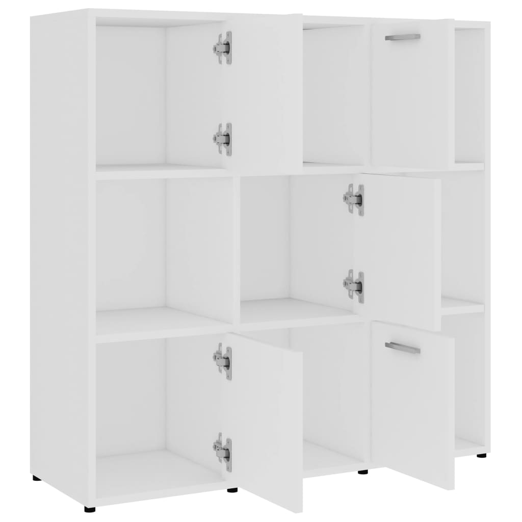 White Bookshelf 90 x 30 x 90 cm Particleboard