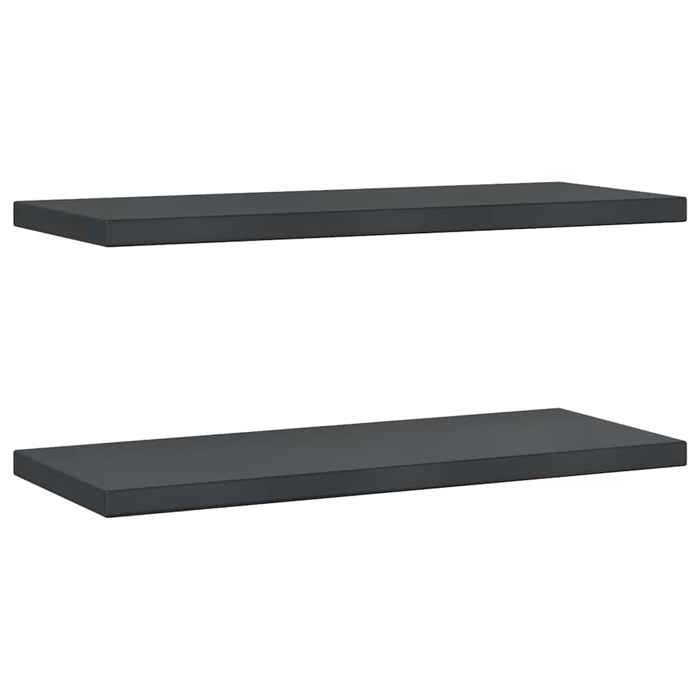 VidaXL Wall Shelves 2 Pcs 75x30x3 Cm Black Stainless Steel, Floating Shelf, Wall Display Shelf, Panel 30291