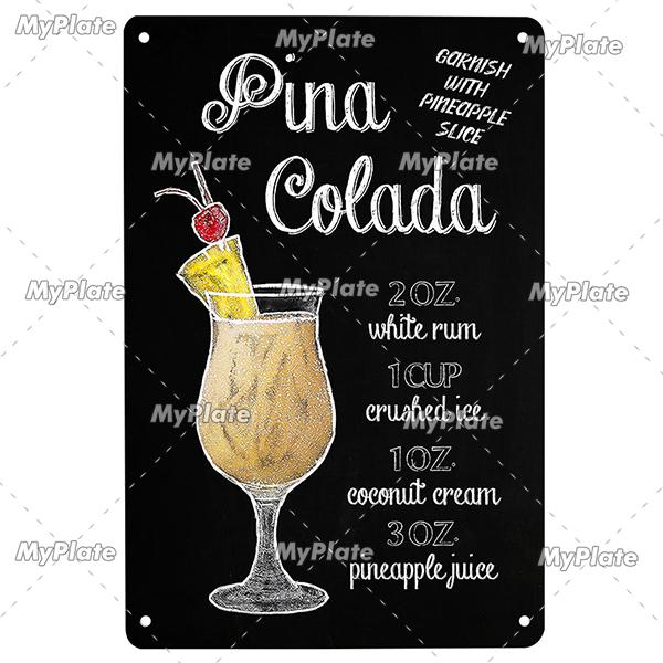 

Cocktail Metal Sign Plaque Metal Sign Vintage Pub Funny Tin Sign Wall Decor for Bar Pub Club Man Cave Tin Plates Vintage 20x30cm（7.8x11.8inch）