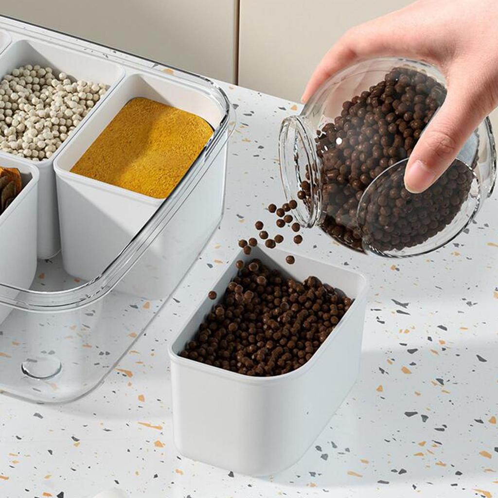 Kitchen Spice Pots,Seasoning Box with Cover,8 Compartments Gadgets,Salt Container,Sugar Bowl Set