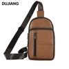 First Layer Cowhide Men'S Breast Bag Outdoor Sports Chest Bag Men'S Business Leather Messenger Bag