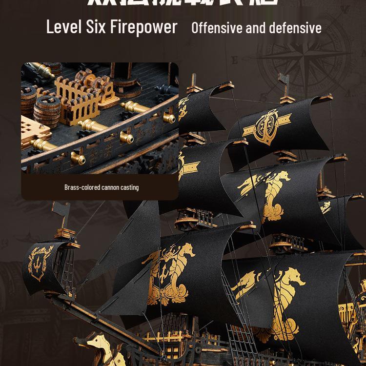 Smooth Sailing Pirate Ship Model Ornament for Home or Office Decor