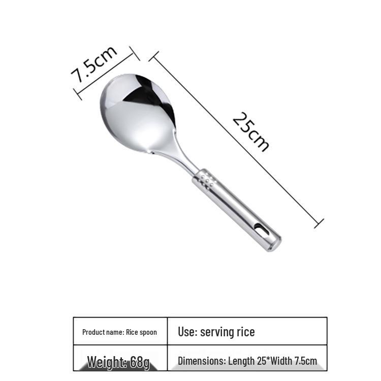 Stainless Steel Cookware: Nine Bead Spatula & Spoon Set - Includes Frying Spatula, Slotted Spoon, Rice Spoon, and Stir-fry Spatula.