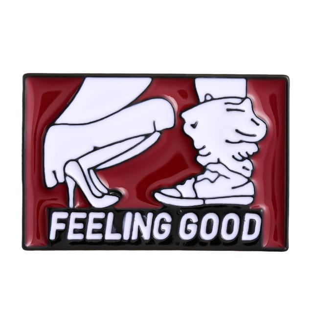 Fun Punk Style Abstract Brooch Pin - Cartoon Line Art Lapel Badge for Clothing, Bags, and Hats