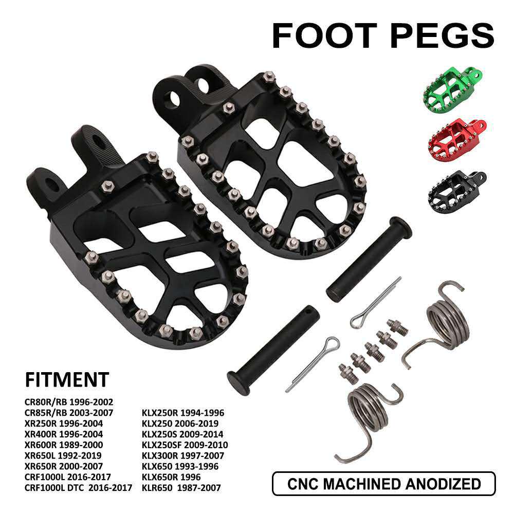 CNC Aluminum Foot Pegs for XR250/400/600R, KLX250 Off-Road Motorcycles