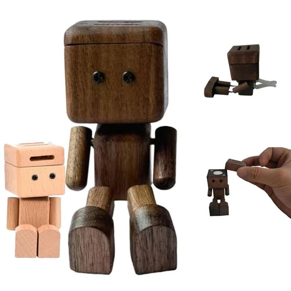 Holder Ornament Mini Wooden Man Perfume Creative Car Aromatherapy Diffuser  For Car Dashboard