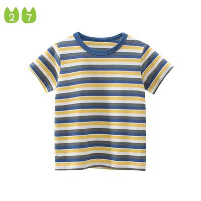 Jungen T-Shirt mit Streifenmuster, kurzärmelig, für den Sommer, für Kinder, aus Baumwolle