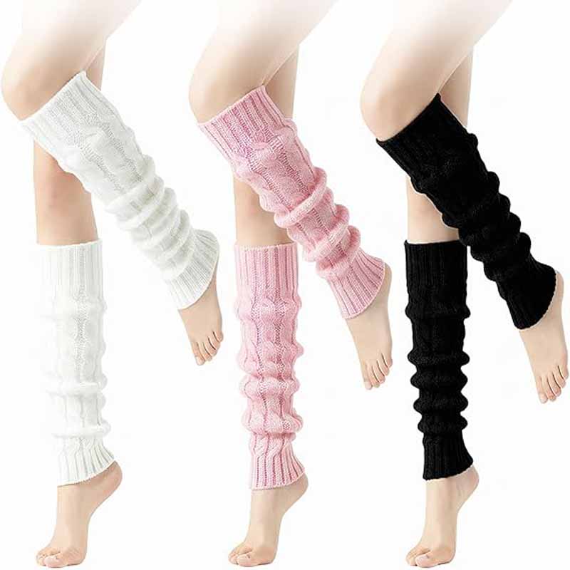 Thick Woolen Knit Leg Warmers for Autumn and Winter