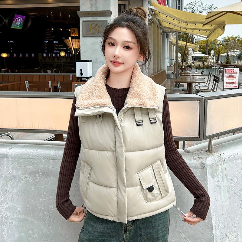 Autumn and winter new personalized fashion cotton clothes vest sleeveless lapel collar horse vest new coat