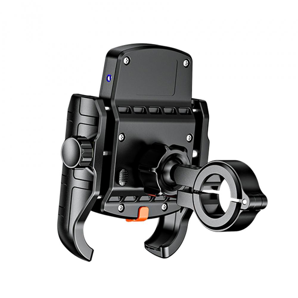 Motorcycle Phone Holder Wireless Cradle Charger Handlebar Mount For 4"-7" Phone