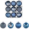 Christmas Ornaments Set 9 Pieces Hand Painted with Metallic Finish Suitable for Window Display and Holiday Home Decoration