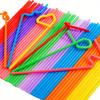 200pcs Colorful Bendy Straws Extra Long 33cm Disposable Plastic Drinking Straws for Parties, Birthday, Wedding, Drinks Decor JXB