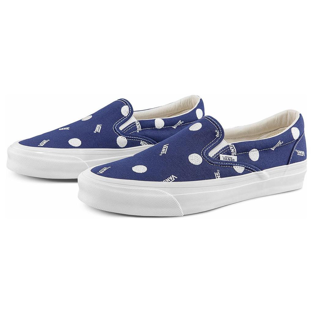 Vans Og Classic Slip On Lx Low Top Casual Skateboarding Shoes Unisex White Blue VN0A45JK84A
