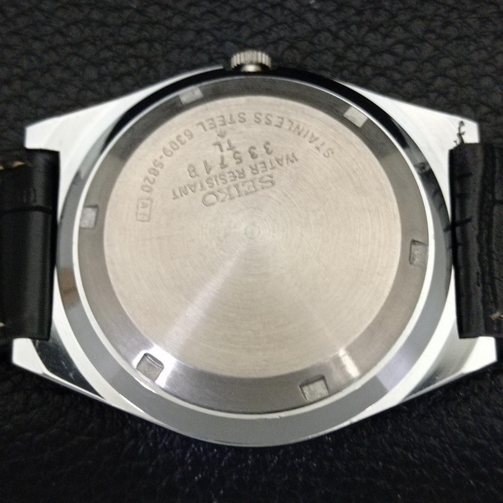 REFURBISHED VINTAGE SEIKO 5 AUTOMATIC JAPAN MENS BLACK DIAL WATCH a435114-2 R122-a435114