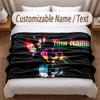 Skull Gothic Theme Soft Blanket Personalized Custom Name Text Print Warm Blanket Home Sofa Bedroom Decor