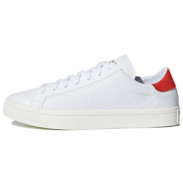Adidas Originals Court Vantage Comfortable Versatile Durable Low-Top Skate Shoes Unisex Sneakers White Red CQ2566