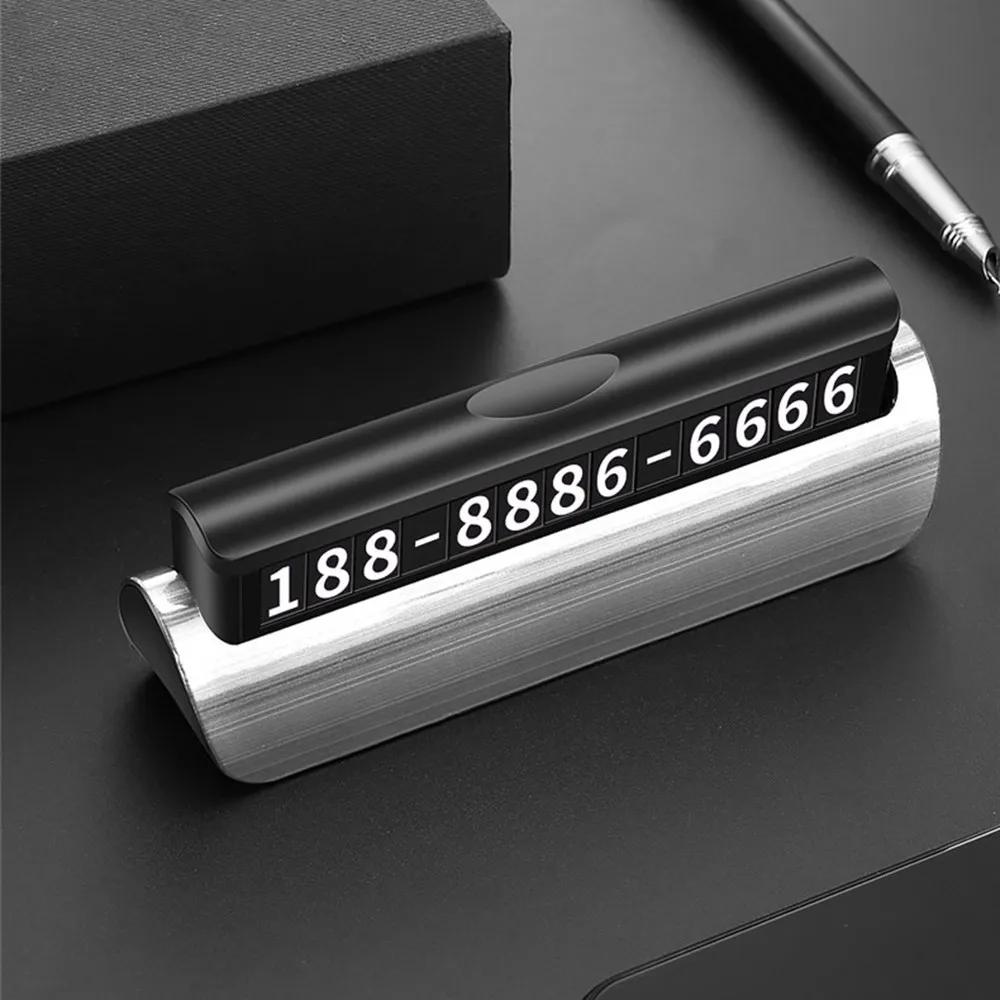 Car Accessories Mini Portable Telephone Number Plate With Switch Phone Number Business Card Temporary Parking Card Plate