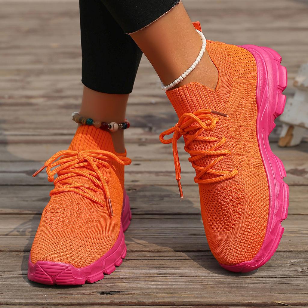 Fashion Women's Sports Shoes Comfortable Lightweight Sneakers Breathable Mesh Platform Shoes Fashion Women's Outdoor Casual Shoes