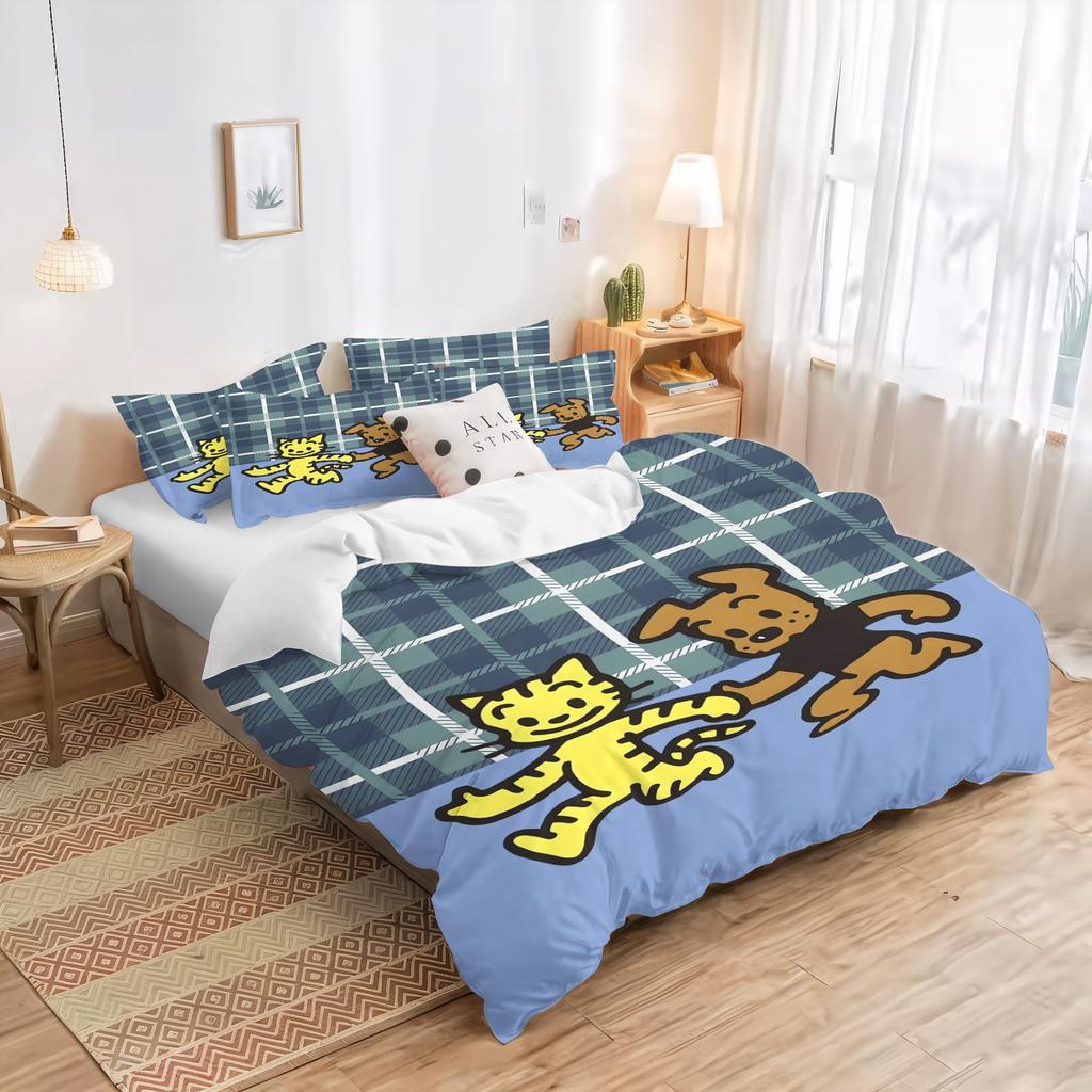 Cartoon Couple Gift Duvet Cover Colorful Childlike Innocence Bedroom 100% Polyester Adult Gift 2/3Pcs Bedding Set