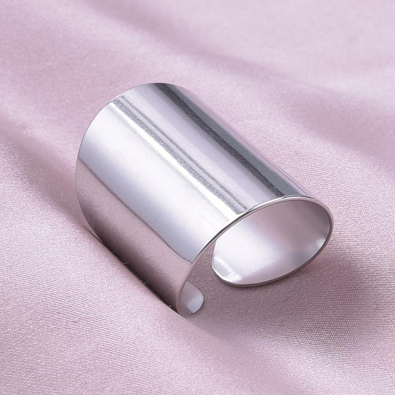 Breiter schlichter offener verstellbarer Ring Hip Hop Finger Schmuck Kein Verblassen Punk Edelstahlringe für Damen Herren Accessoires Party Geschenk