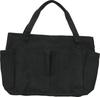 ZIP CORPORATION Canvas Tote Bag, Large Capacity, Solid Cotton Canvas, Convenient Design with Multiple Storage Pockets and Top Zipper, Black, Approx.