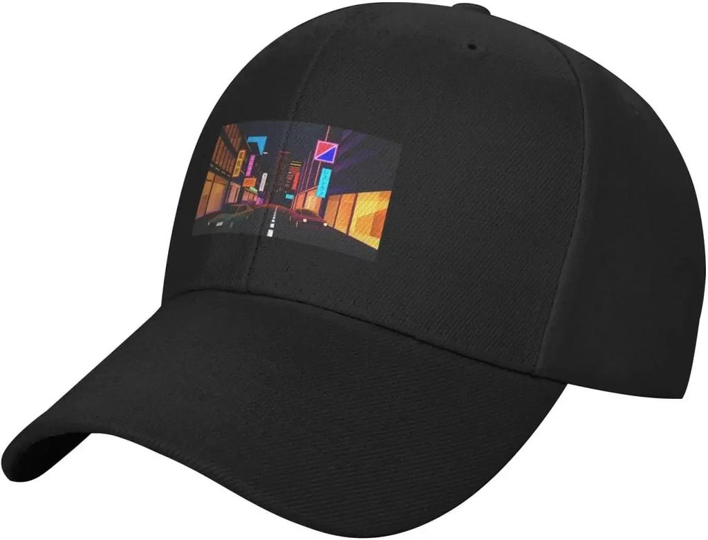 Japanese City Night Street Scenery Baseball Cap Women Men Hats Adjustable Trucker Sun Hat Dad Caps
