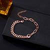 Personalisierte rhodium- oder goldbeschichtete Messing-Gliederkette Foto-Projektionsarmband
