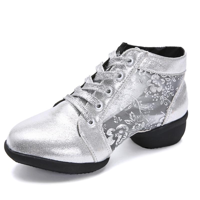 2025 new spring and summer dance shoes women's mesh breathable dance shoes square dance shoes hollow soft-soled dance shoes