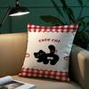 Cute Cartoon Cat Pillow Case Plush Fabric Soft Pillowcase Double Sided Print Sofa Cushion Cover Throw