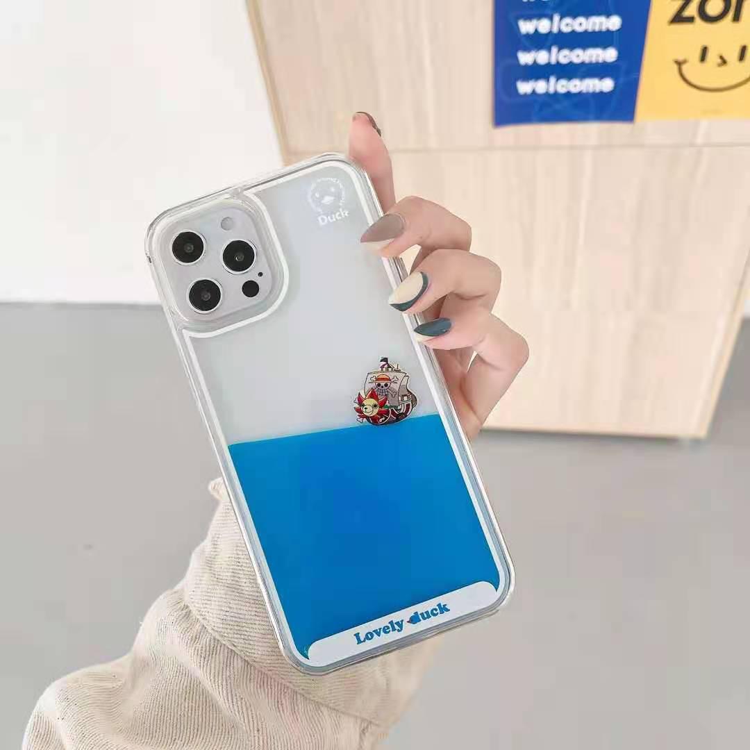 

Креативный чехол Pirate Ship Quicksand Liquid для iPhone 16, совместимый с iPhone 8 Plus, X, 13 - дизайн Little Yellow Duck iPhone 12 Pro Max