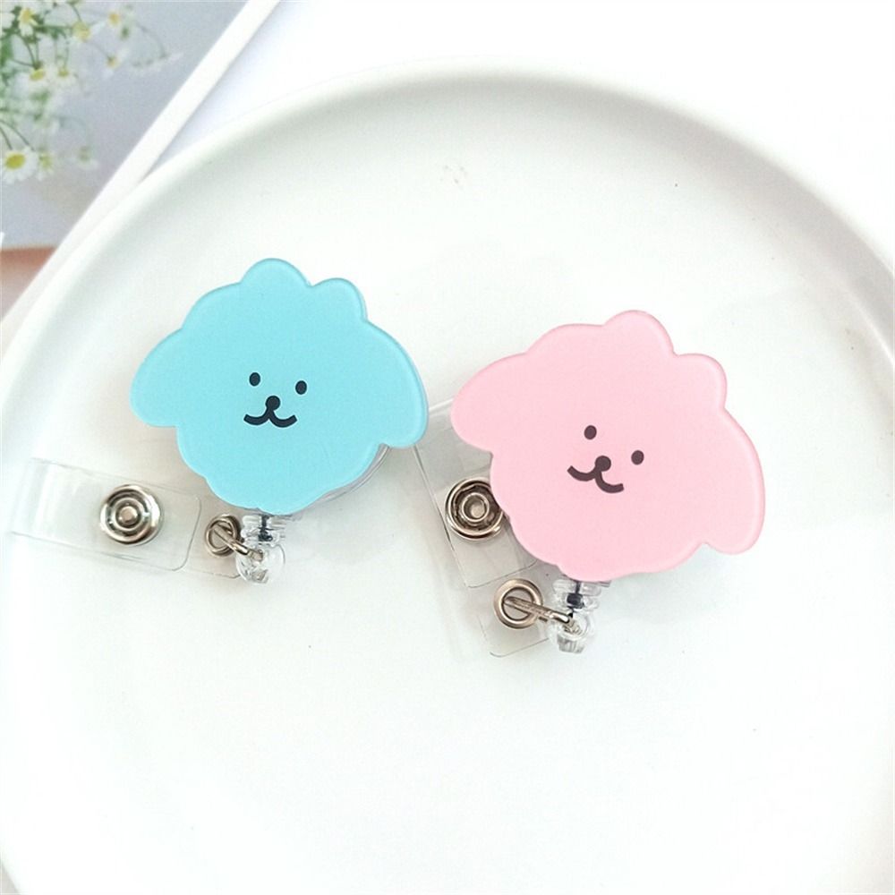 Name Tag Nurse Badge Reel Cartoon Dog Easy Pull Buckle Retractable Badge Holder  Doctor Students