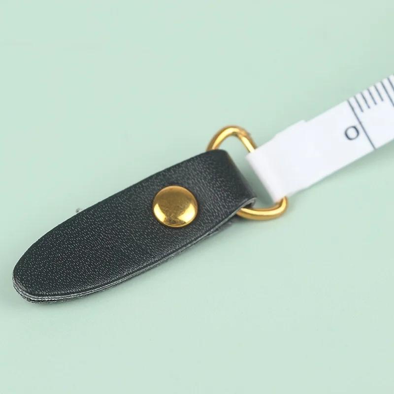 1pc 1.5m Retro-Style Portable Retractable PU Leather Mini Tape Measure - Accurate Centimeter and Inch Scale, Nostalgic Design, C