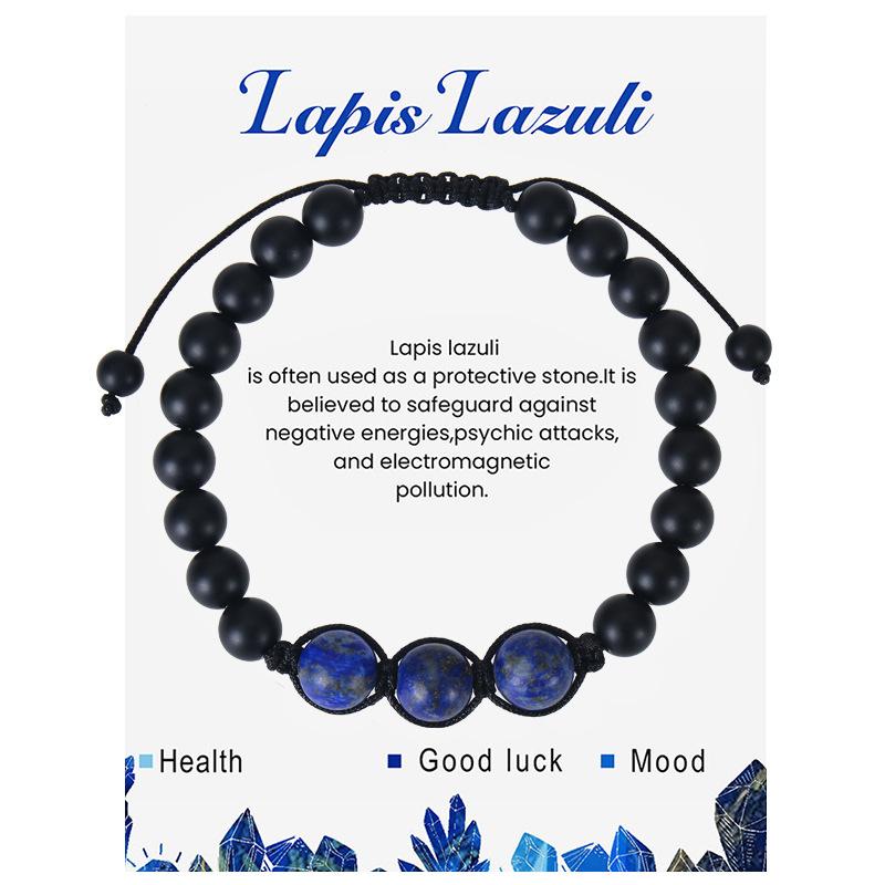 New Natural Stone Amethysts Bracelet with Card 8mm Pink Quartz Fluorite Beads Bracelet Adjustable for Women Men Couple