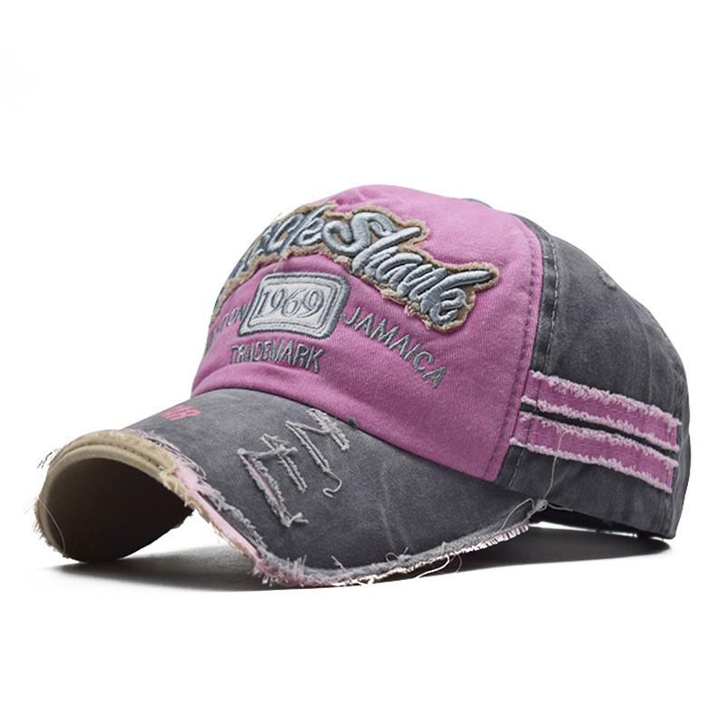 Fashionable Cap Wornout Torn Edges 1969 Baseball Cap Sun Shading