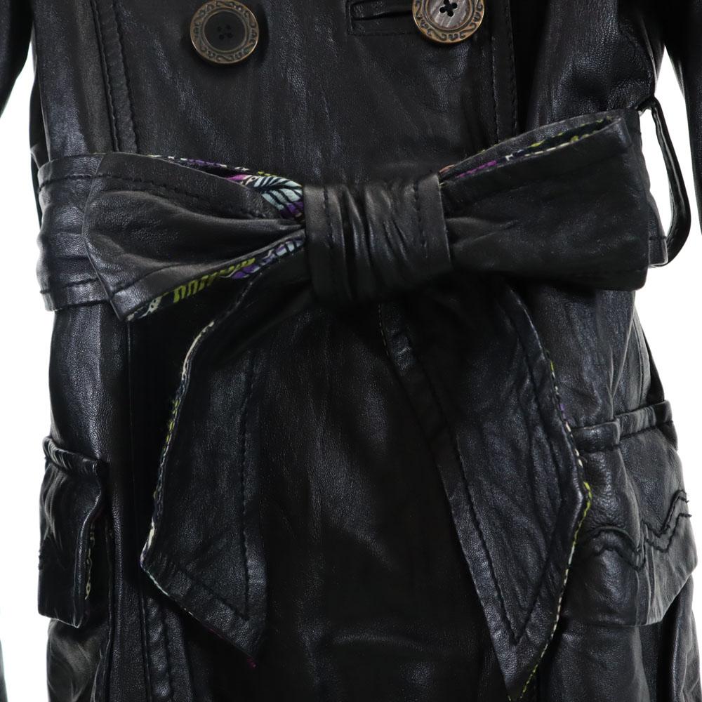 ANOTHER IMPORTANT CULTURE sheepskin trench coat Leather coat M black Women Used