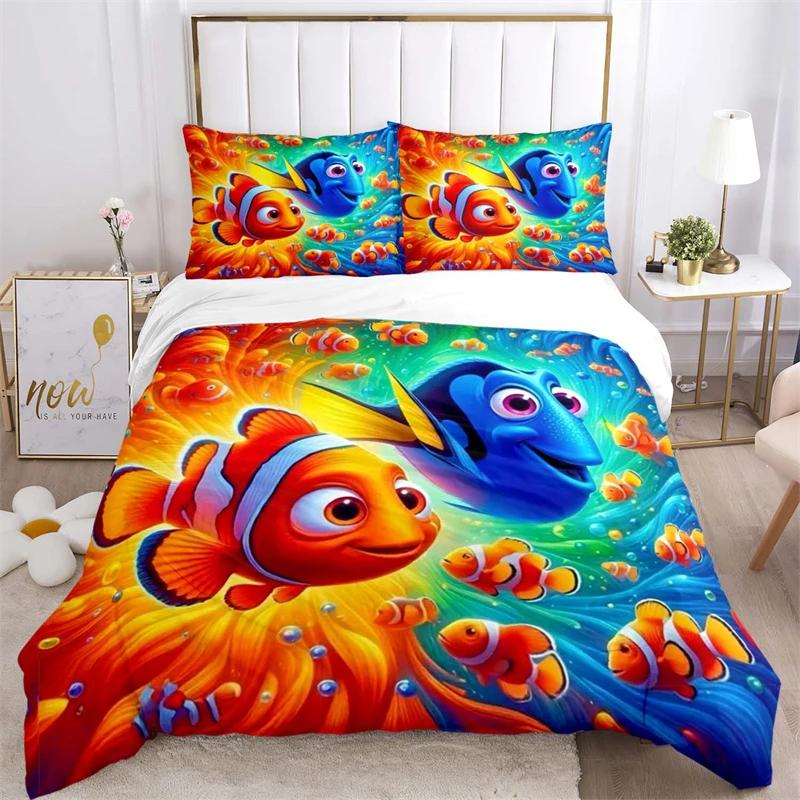 Cute Turtle Dolphin Beautiful Fish Duvet Cover Set Printed Bedding Set Double Queen King Size 2/3pcs,Bettbezug