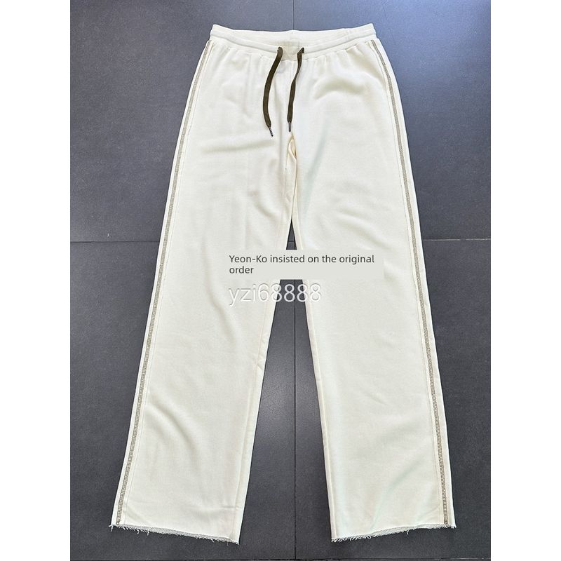 Yanzi Foreign Trade New Brand Exquisite Reverse Circle Cotton Apricot Contrast Color Personality Fashion Brand Sports Set