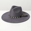 Suede Felt Hat for Men and Women, Couple's Large-brimmed Hat, Flat-brimmed Gentleman's Hat
