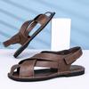 Large Size 48 Leather Sandals Men Classic Black Men's Roman Sandals Comfortable Flat  Summer Sandals for Men Sandalias De Hombre