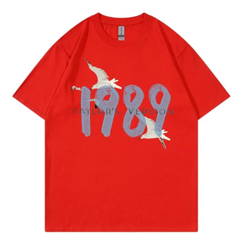 Taylor Swifts 1989 T-Shirts Unisex Damen T-Shirt Geschenk Fans Musikkonzert Kurzarm Unisex Streetwear Kleidung Übergroßes T-Shirt Unisex