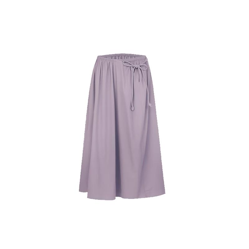 MONOVICH Misty Purple Drawstring A-line Midi Skirt XL
