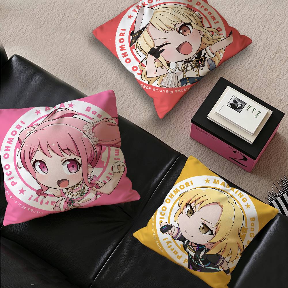B-Bang-Dream Band Anime Cushion Cover Polyester Sofa Cushions Decorative Throw Pillows Home Decoration Pillowcover