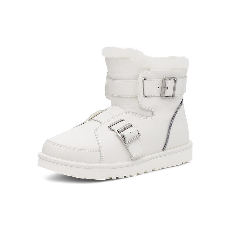 (WMNS) UGG Mini Buckle Short Boots 'White' Women's 1138157-WHT