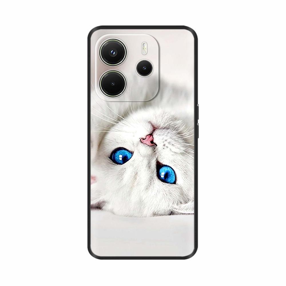 For Xiaomi Redmi Note 14 4G Case Luxury Painted Cover Black Silicone Phone Case For Redmi Note 14 Fundas note14 4G Soft Bumper