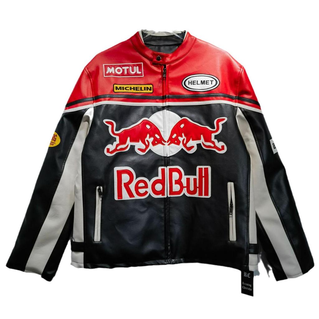 Kurtka Motocyklowa F1 w Stylu Amerykańskim ze Skóry PU z Bawełnianym Wypełnieniem - Krótki Garnitur Motocyklowy Harley