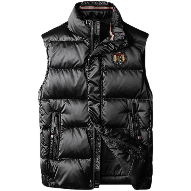 Męska Europejska Błyszcząca Kamizelka Puchowa - Zimowa z Kołnierzem Stojącym Moda Biały Puch Kaczy Odzież Wierzchnia