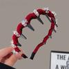 Light Luxury Velvet Wavy Headband For Women With Rhinestone Embellishments Fashion Hair Accessories
