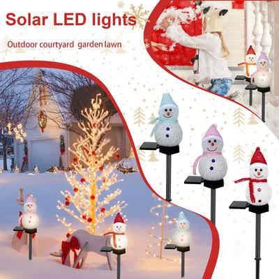 Weihnachten Solar Schneemann Boden Montiert Licht Outdoor Hof Licht Schneemann Beleuchtet Ornament Urlaub Dekorationen Rasen Licht